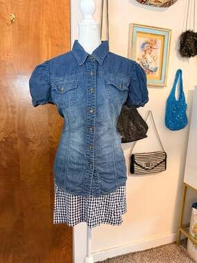 VTG Baby Phat Puff Sleeve Denim Top